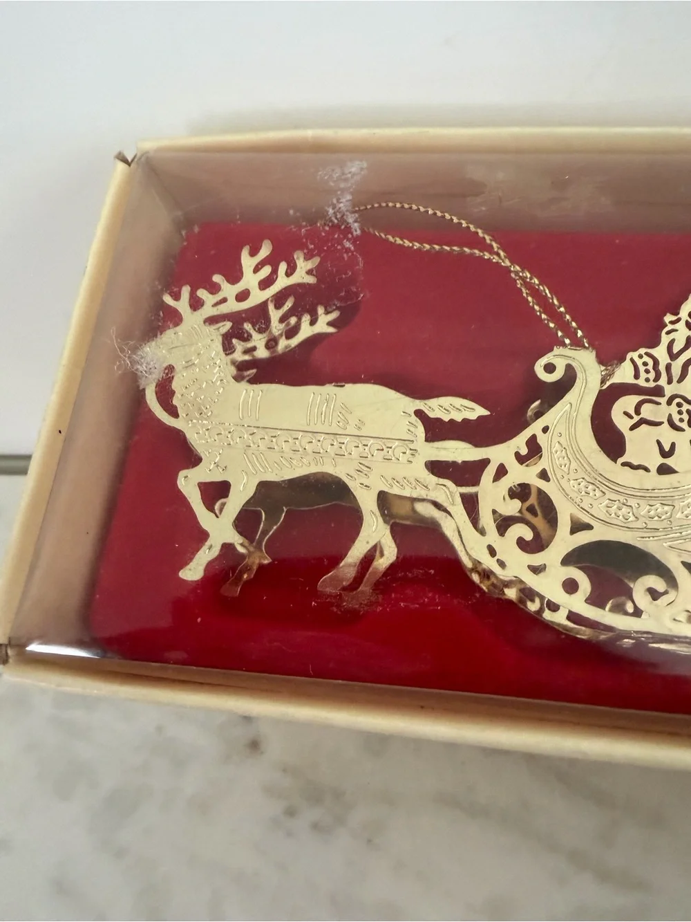 VTG Brass Christmas Ornaments lot of 5